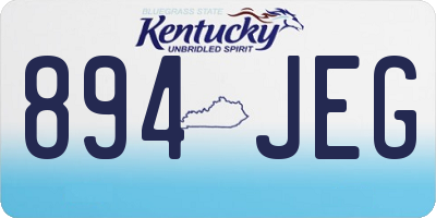 KY license plate 894JEG