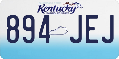 KY license plate 894JEJ