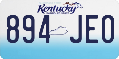 KY license plate 894JEO
