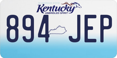KY license plate 894JEP