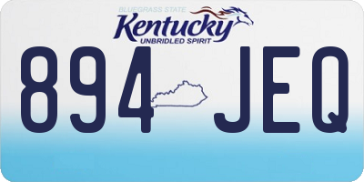 KY license plate 894JEQ