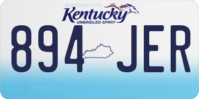 KY license plate 894JER