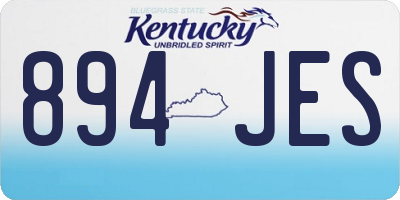 KY license plate 894JES