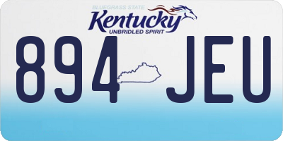 KY license plate 894JEU