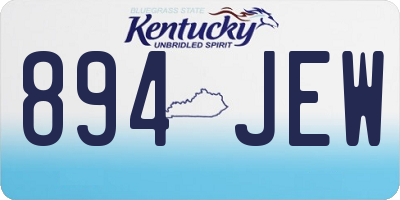 KY license plate 894JEW