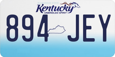 KY license plate 894JEY