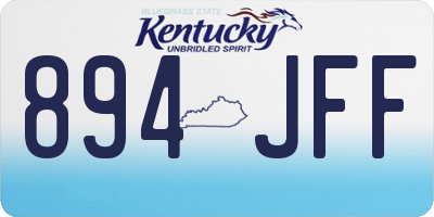 KY license plate 894JFF