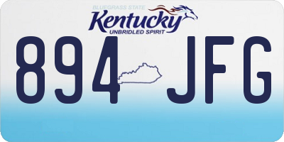 KY license plate 894JFG