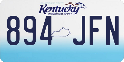 KY license plate 894JFN