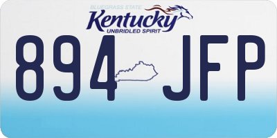 KY license plate 894JFP
