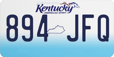 KY license plate 894JFQ