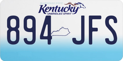 KY license plate 894JFS