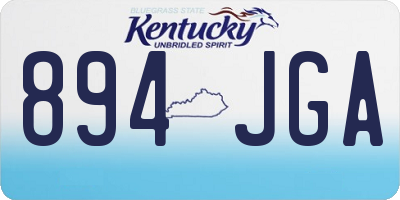 KY license plate 894JGA