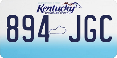 KY license plate 894JGC