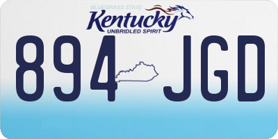 KY license plate 894JGD