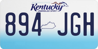 KY license plate 894JGH
