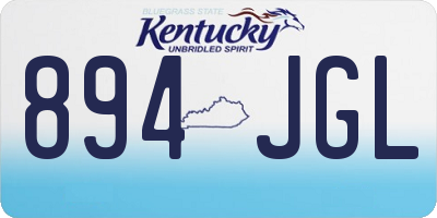 KY license plate 894JGL