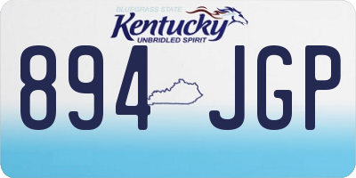 KY license plate 894JGP