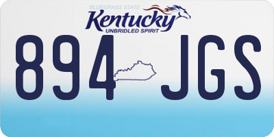 KY license plate 894JGS