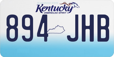 KY license plate 894JHB