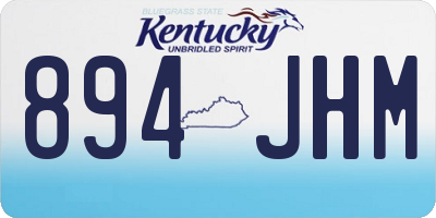 KY license plate 894JHM