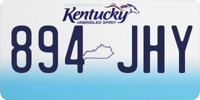 KY license plate 894JHY