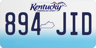 KY license plate 894JID