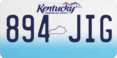KY license plate 894JIG