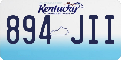 KY license plate 894JII