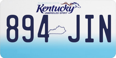 KY license plate 894JIN