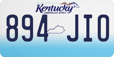 KY license plate 894JIO