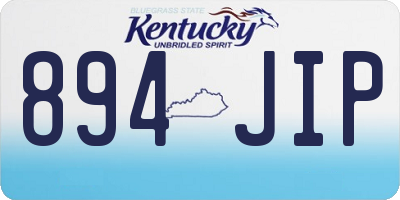KY license plate 894JIP