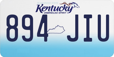 KY license plate 894JIU