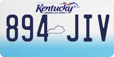 KY license plate 894JIV