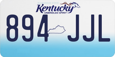 KY license plate 894JJL