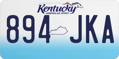 KY license plate 894JKA
