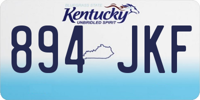 KY license plate 894JKF