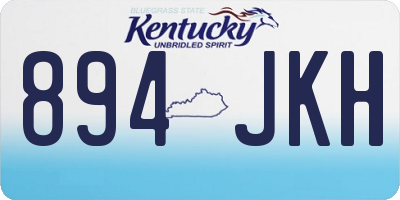 KY license plate 894JKH