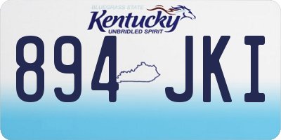 KY license plate 894JKI