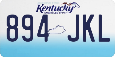 KY license plate 894JKL