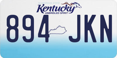 KY license plate 894JKN