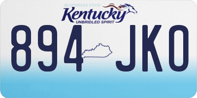 KY license plate 894JKO