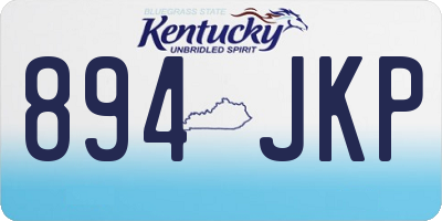 KY license plate 894JKP