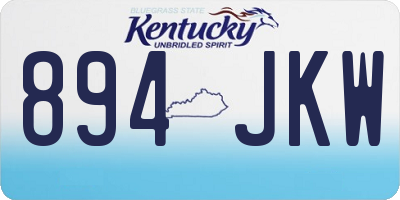 KY license plate 894JKW