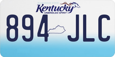 KY license plate 894JLC