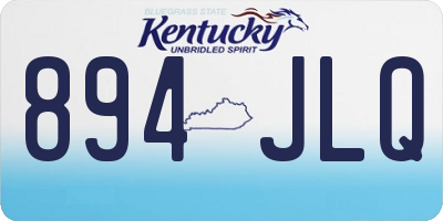 KY license plate 894JLQ