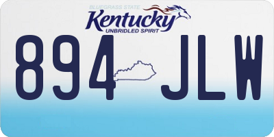 KY license plate 894JLW
