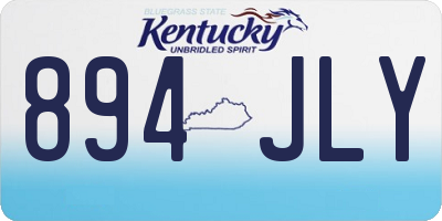 KY license plate 894JLY