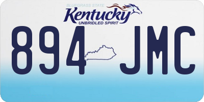 KY license plate 894JMC