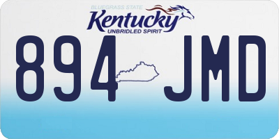 KY license plate 894JMD